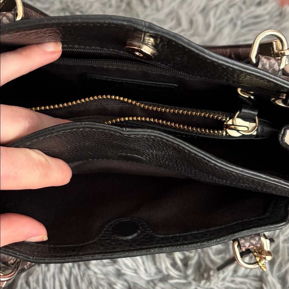 Coach Minetta Two-Tone Black and White Pebbled Leather Shoulder Bag - Picture 13 of 15